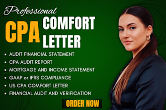 do US CPA comfort letter expense ratio review audit financial statement mortgage