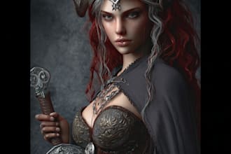 draw amazing fantasy stained glass art for your character