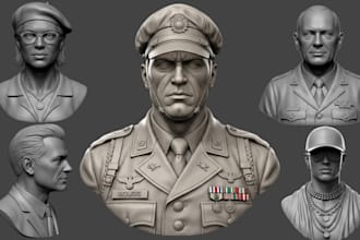 sculpt realistic face 3d head portrait scan bust stl zbrush 3mf for 3d printing