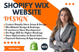build shopify website wix store edit design shopify redesign wix website