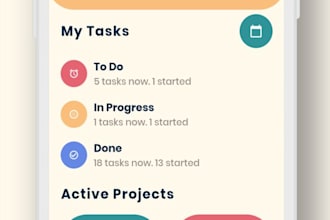 create a flutter app with UI and backend
