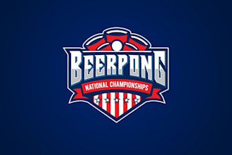 design modern beer pong custom sports championship branding logo