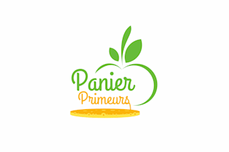 design modern primeur basket custom food drink brand logo