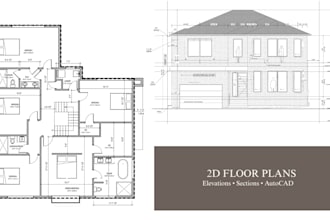draw professional 2d floor plans and house blueprints in autocad