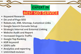 provide complete SEO service with on page and off page