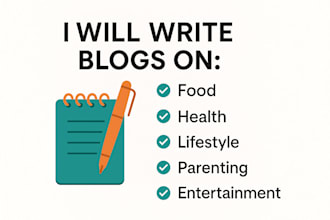 write blog posts on lifestyle, health or general topics