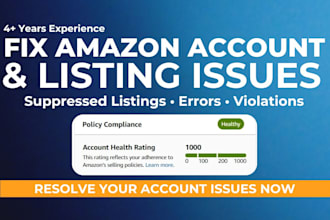 fix amazon account health, listing issues and reinstatement