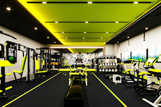 optimize 3d sport fitness center,gymnasium interior,training facility,cgi render