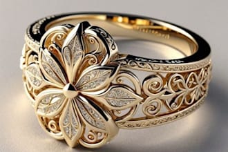 design 3d cad jewelry animation and ai miniature video, and ai cgi rendering