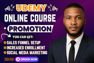 udemy online course promotion course marketing course development sales funnel