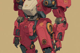 make a mecha robot illustrations