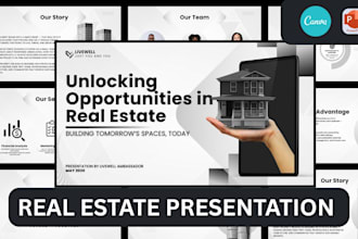 design real estate pitch deck company slide powerpoint presentation redesign