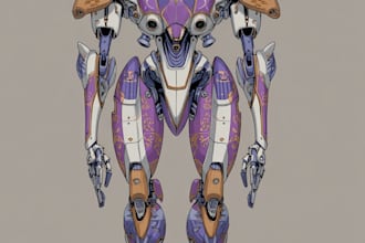 draw complete mecha concept arts