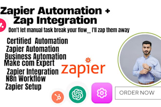 setup zapier zap integration automation,n8n workflow,ai automation, ai agent,api