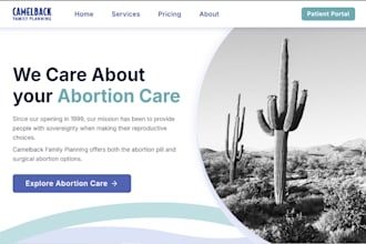 build squarespace abortion clinic family planning center obstetrician website
