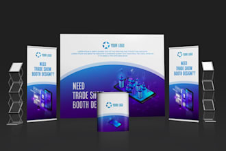make trade show booth designs, roll up banner and exhibition trade show banner