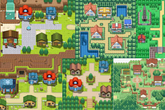 do pixel art tileset top down game assest tilemap rpg game art indie game props
