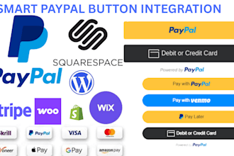 integrate paypal credit debit payment gateway smart button stripe woo to website