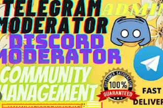 be telegram manager telegram moderator discord manager discord moderator