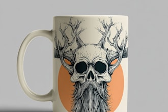 design custom modern mugs with realistic mockups