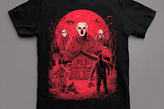 create t shirt illustration horror theme