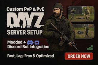 set up, mod, and optimize your dayz pvp or pve server, including a discord
