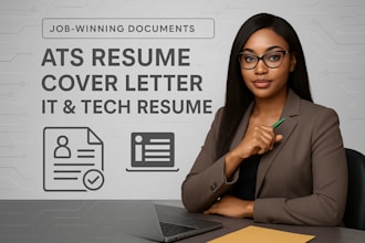write a professional ats, it and tech resume and cover letter and linked in opt