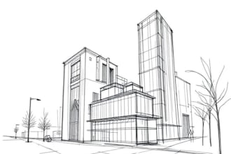 draw exterior interior sketches with architecture watercolor