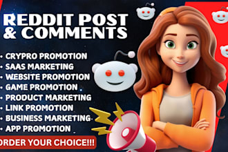 boost saas product ai business website game app with reddit post upvote
