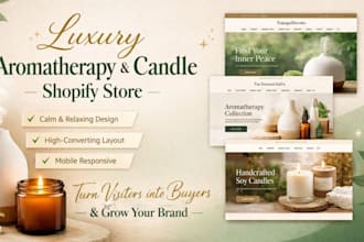 design a calming aromatherapy, candle and diffuser shopify store that converts
