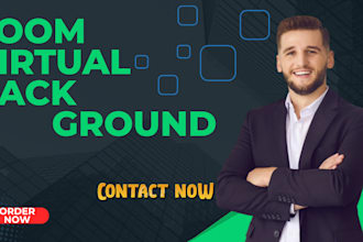 design professional virtual backgrounds for zoom, teams, and video calls etc