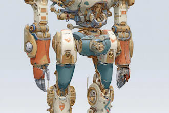 make a mecha robot,armor,gundam in anime or realism style
