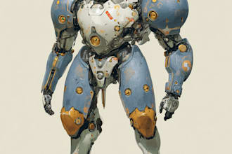 draw your mecha robot fanart or original in digital artwork