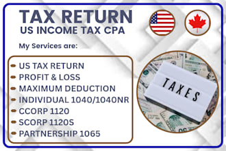 file US tax returns for individuals and business as CPA 1040, 1120, 1065