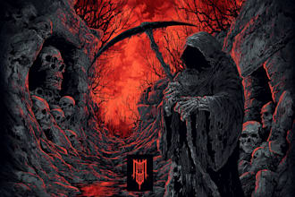 create a dark, horror, underground art illustration
