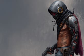 design stunning sci fi, cyberpunk, portrait art