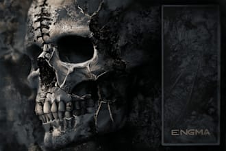 create dark art, horror or skull artworks illustration