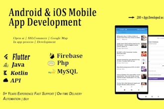 create custom android mobile app using java kotlin