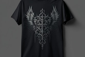 do creative illustration metal t shirt logo design