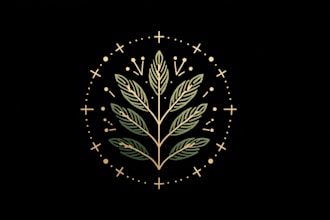 design hand drawn line art botanical bolo logo