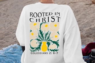 design aesthetic christian shirt floral, boho and faith apparel for women or man