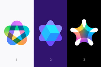 design a professional and modern star logo for you