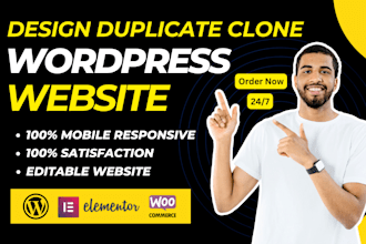 design duplicate copy clone website or build a wordpress website