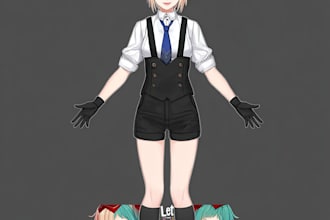 design and rigging for streaminganime style live2dvtuber model for streaming