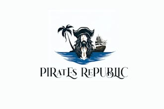 design glamorous amazing pirates republic logo