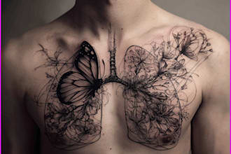 professionally draw your chest tattoo