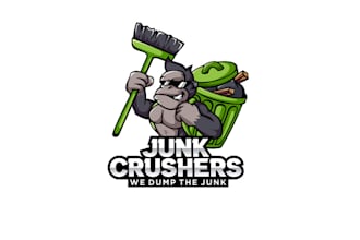 design looking cool dump junk dumpster rental company logo