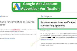 do  ads advertiser verification business operation verification for google ads