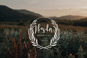 design botanical boho minimalist logo