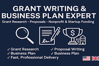 research and write grant proposals, business plans, nonprofit applications